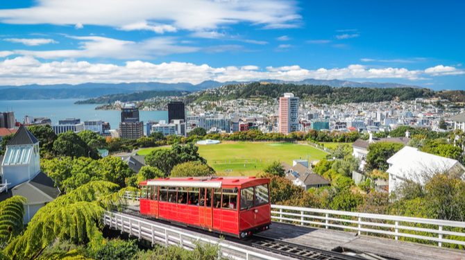 Wellington Cable Car, the landmark of New Zealand.