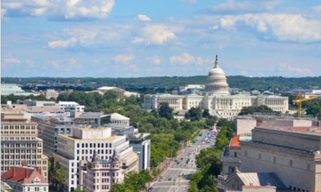 Washington DC with a view of the Capitol Building