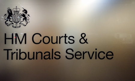 A Courts and Tribunals Service sign