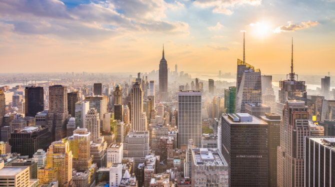 A view of Manhattan's skyscrapers