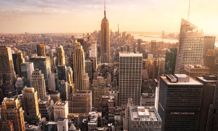 A photo of the New York skyline, centred on the Empire State Building