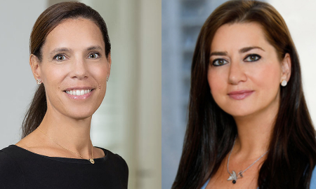 Headshots of Diana Paraguacuto-Mahéo (l) and Christina Hioureas