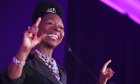 Floella Benjamin speaking at the Women and Diversity in Law Awards